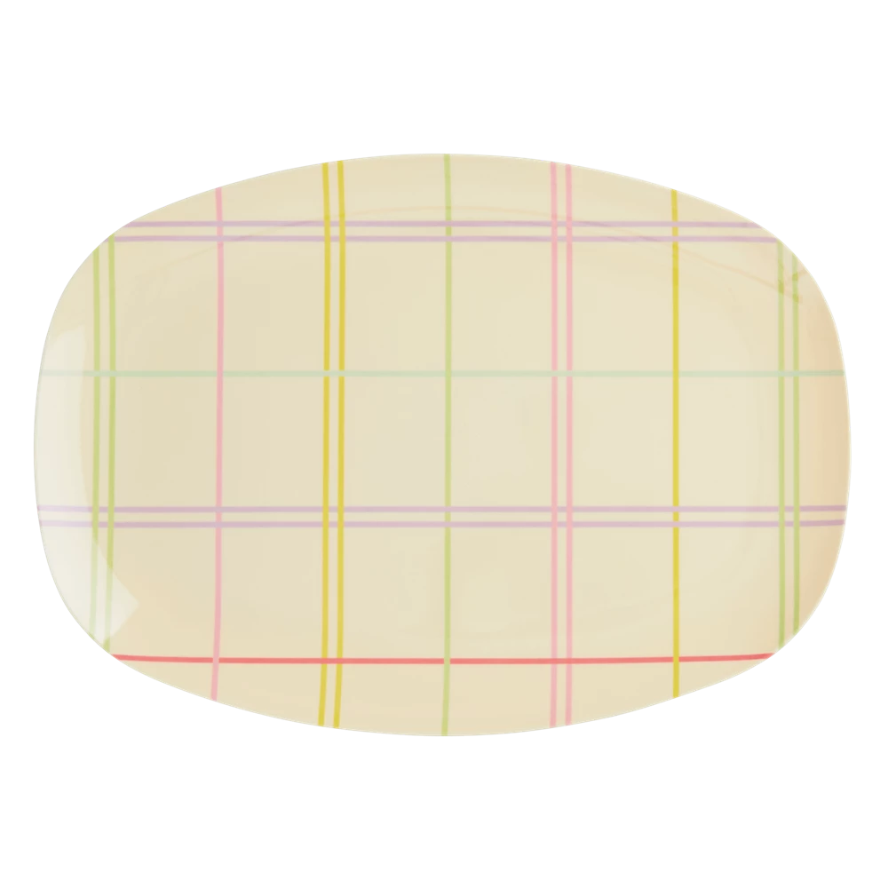 Assiette crème multicolore