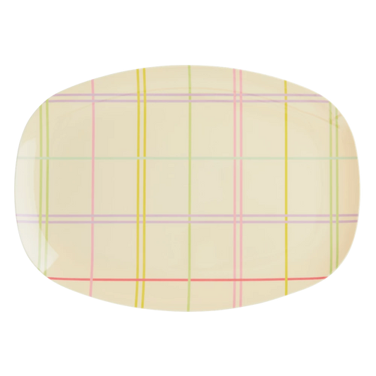 Assiette crème multicolore